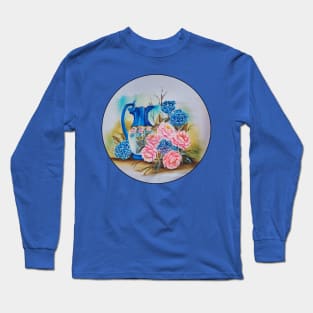 A Blue Jar Full of Flowers Long Sleeve T-Shirt